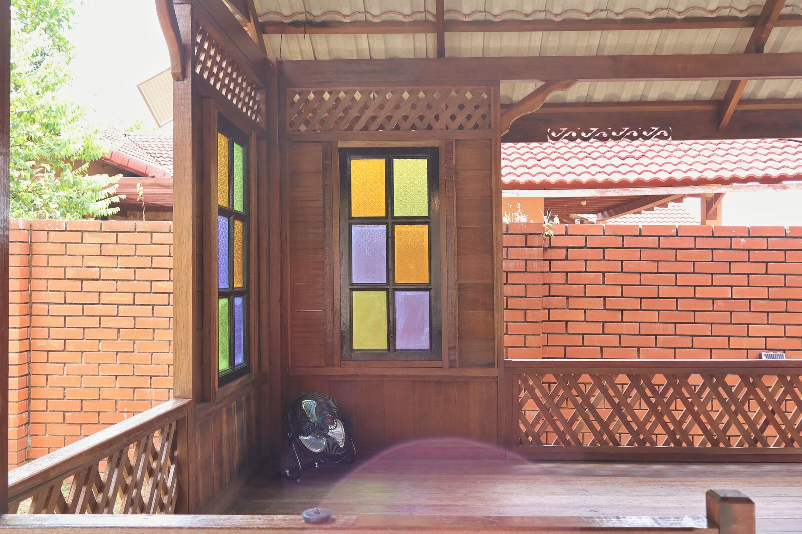 Gazebo Gathering — 14 Pax Villa with Pool & Gazebo, A'Famosa Gazebo with stained-glass windows